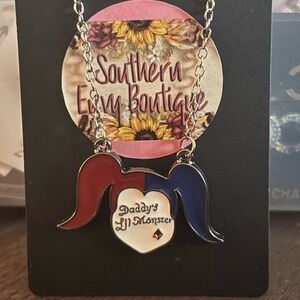 Red and Blue Harley Quinn Necklace